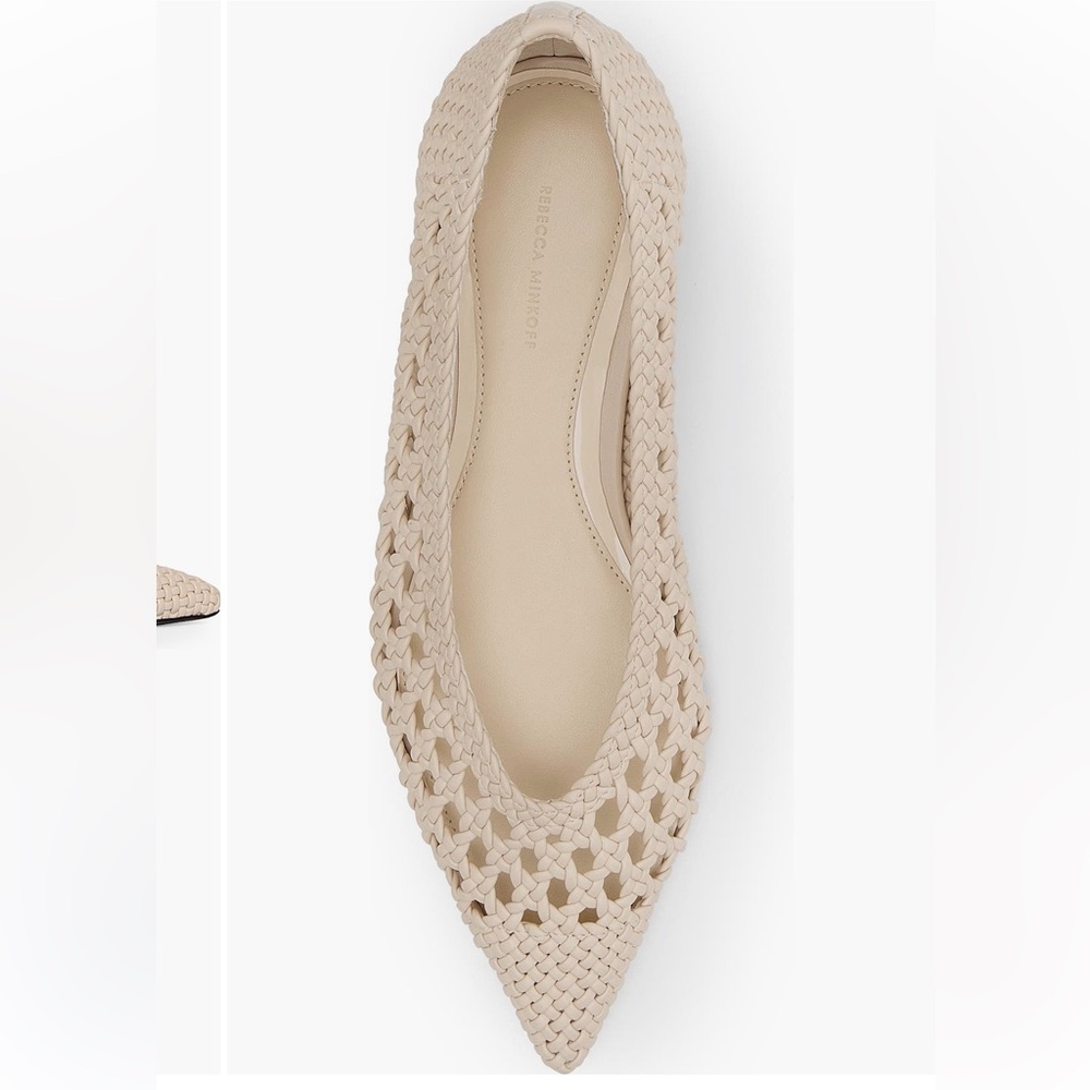 BNWT Rebecca Minkoff Cream Woven Flats, size 9